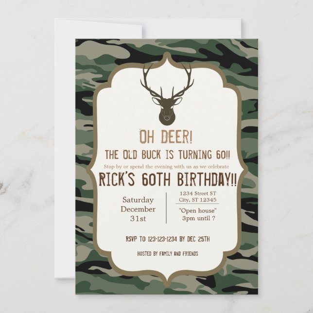 Invitation Camouflage - Oh Deer - Le vieux buck tourne (Devant)