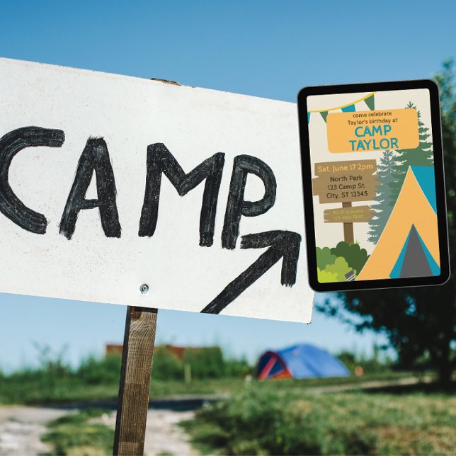 Invitation Camp & Anniversaire Signé (Créateur téléchargé)