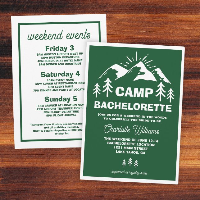 Invitation Camp Bachelorette (Camp Bachelorette Invitation
)
