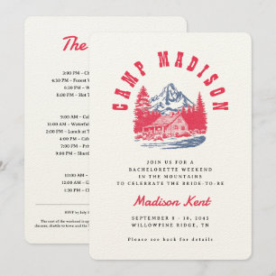 Invitation Camp Bachelorette Bold Retro Mountain Mariage