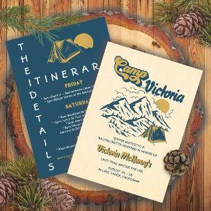 Invitation Camp Bachelorette Itinéraire Filles Week-end