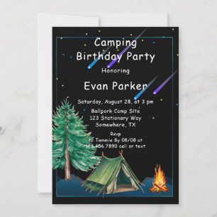 Invitation Camp branché Out Boy's Birthday Party