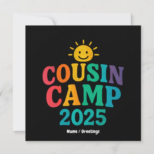 Invitation Camp Cousin 2025 Camping de vacances d'été (Devant)