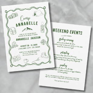 Invitation Camp d'aventure en plein air pour enterrement de v