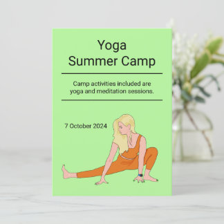 Invitation Camp de retraite de classe de santé de yoga person