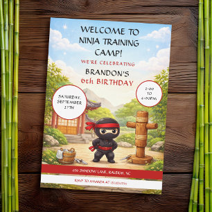 Invitation Camp d'entraînement de ninja mignon Jardin de dojo