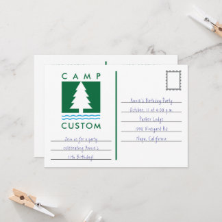 Invitation Camp personnalisé