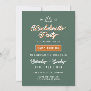 Invitation Camp Thème Bachelorette Party Rustique Aventure