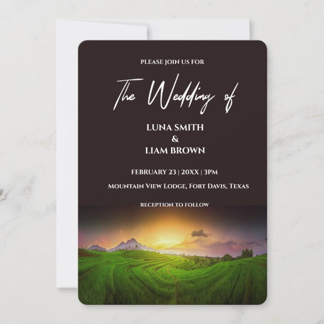 Invitation Campagne | Lever | Coucher de soleil (Devant)