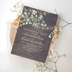 Invitation Campagne rustique Jardin de verdure Partie d'engag