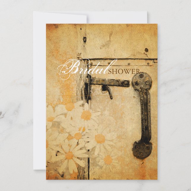 Invitation campagne rustique marguerite d'été douche nuptiale (Devant)