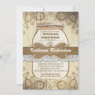 Invitation campagne rustique mason jar nuptiale