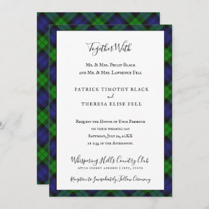 Invitation Campbell Clan Tartan Plaid Black Watch
