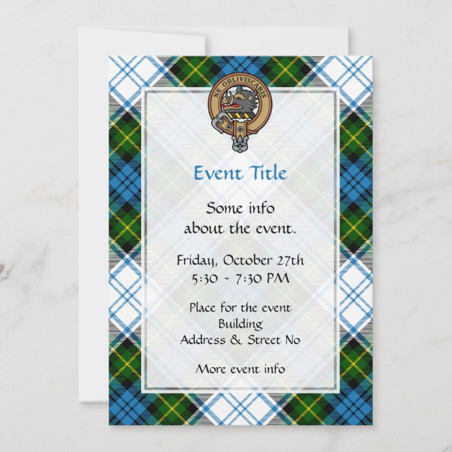 Invitation Campbell Crest au-dessus de Tartan (Devant)