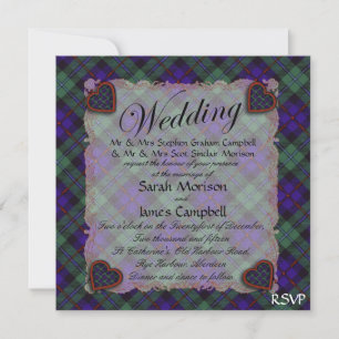 Invitation Campbell du clan écossais de Cawdor tartan - Plaid