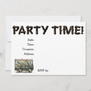 Invitation Camper Happy Cute Big RV Coach Motorhome