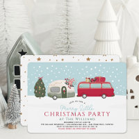 Camper Van Blue Merry Little Christmas Party