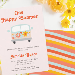 Invitation Camper Van Girls super 1er anniversaire