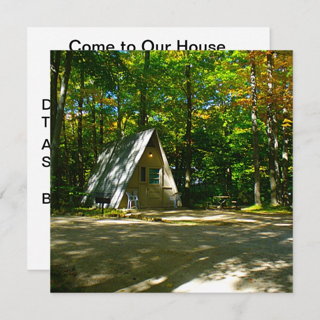 Invitation Camping à cadre A sauvage au terrain de camping (Devant / Derrière)