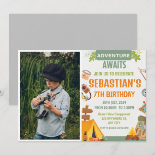 Invitation Camping Anniversaire Fête Enfants modernes Invitat