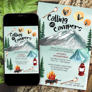 Invitation Camping Aventure Appeler Tous Les Campeurs Anniver