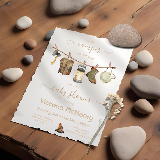 Invitation Camping Aventure Baby shower de ligne de vêtements (Créateur téléchargé)