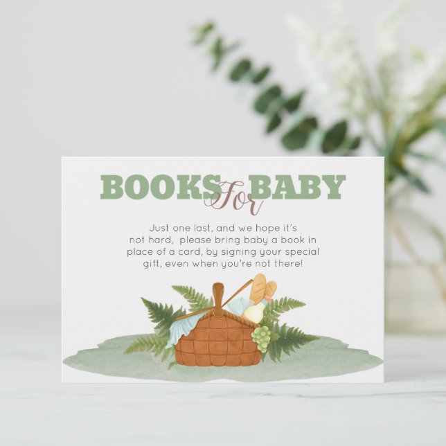 Invitation Camping Baby showers De Pique-Nique Livres Pour Ba (Debout devant)