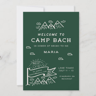 Invitation Camping Bachelorette Girls Trip Glamping Bach