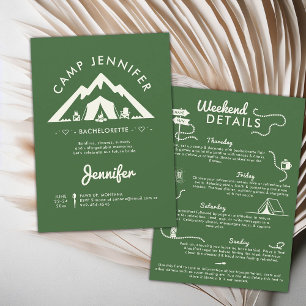 Invitation Camping Camping Camp Green Bachelorette Party