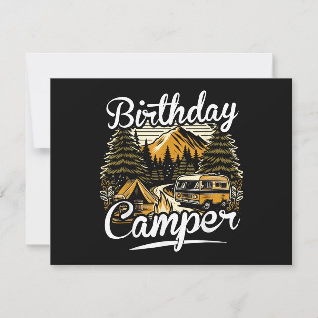 Invitation Camping de campeur d'anniversaire (Devant)