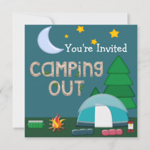 Invitation Camping dehors et vous êtes invité