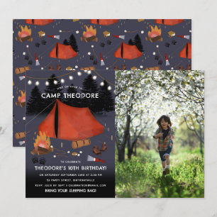 Invitation Camping Extérieur Aventure Camping Photo Anniversa