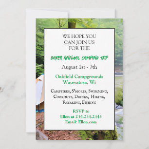 Invitation Camping Famille À Thème Voyage