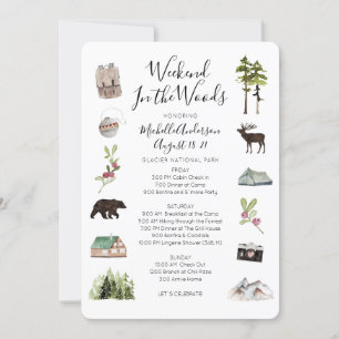 Invitation Camping Glamping Bachelorette Week-end Itinéraire