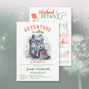 Invitation Camping Glamping Fleur sauvage Bachelorette Party