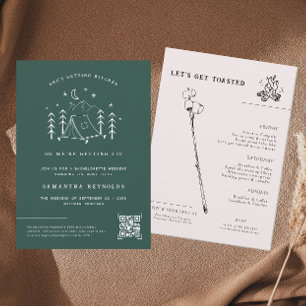 Invitation Camping minimal moderne   Fin de semaine de bachel