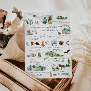 Invitation Camping Montagnes Itinéraire du voyage d'été