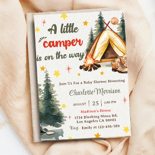 Invitation Camping Mountain Rustic Baby shower Party