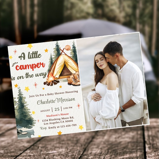 Invitation Camping Mountain Rustic Baby shower Party Photo (Créateur téléchargé)