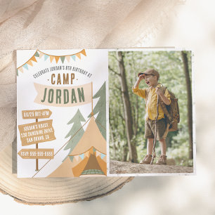 Invitation Camping Outdoor Adventure Boy Anniversaire Photo