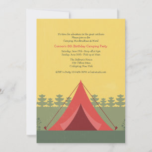 Invitation Camping Red Tent