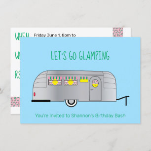 Invitation Camping Rétro Silver rationalisé