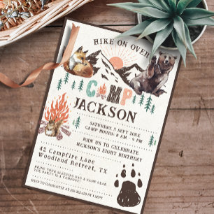 Invitation Camping Rustic Camp Anniversaire