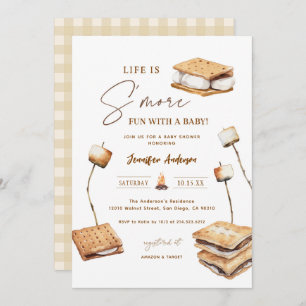 Invitation Camping S'more Baby shower amusant