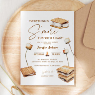 Invitation Camping S'more Baby shower amusant