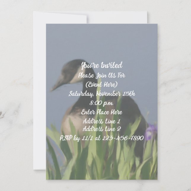Invitation Canada Goose Iris Art Nature Party (Devant)
