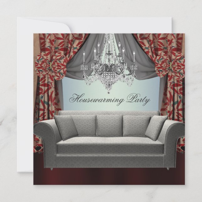 Invitation Canapé damassé Lustre Chauffage de maison Fête (Devant)