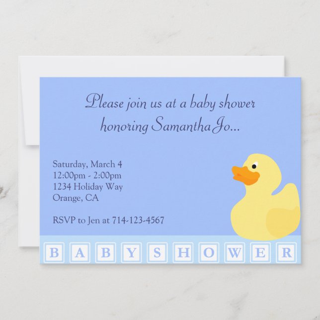 Invitation Canard baby shower (Devant)