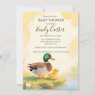 Invitation Canard colvert avec bébé caneton Shower de bébé