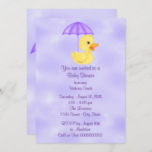 Invitation Canard en caoutchouc de bébé de baby shower